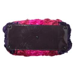 Pre Owned Valentino Multicolor Satin and Patent Leather Petale Rose Tote