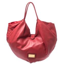 Pre Owned Valentino Red Leather 360 Bow Hobo