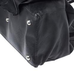 Pre Owned Valentino Black Leather Petale Rose Frame Bag