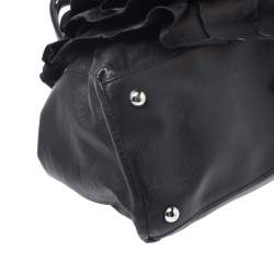 Pre Owned Valentino Black Leather Petale Rose Frame Bag