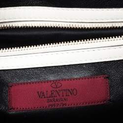 Pre Owned Valentino Tricolor Leather Rockstud Medium Glam Lock Flap Bag