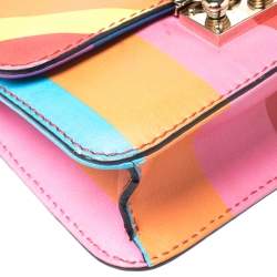 Pre Owned Valentino Multicolor Leather Mini Glam Lock Shoulder Bag