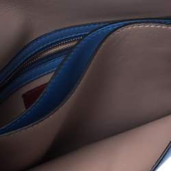 Pre Owned Valentino Blue Leather Rockstud Wristlet Clutch