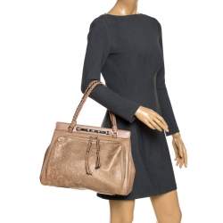 Pre Owned Valentino Beige Leather Demetra Tote