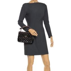 Pre Owned Valentino Multicolor Sequin Medium Rockstud Spike Chain Shoulder Bag