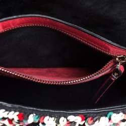 Pre Owned Valentino Multicolor Sequin Medium Rockstud Spike Chain Shoulder Bag