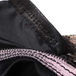 Pre Owned Valentino Pink/Black Lizard Bow Chain Clutch