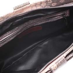 Pre Owned Valentino Pink/Black Lizard Bow Chain Clutch