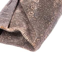 Pre Owned Valentino Pink/Black Lizard Bow Chain Clutch