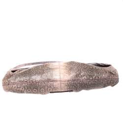 Pre Owned Valentino Pink/Black Lizard Bow Chain Clutch