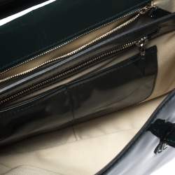 Pre Owned Valentino Green Patent Leather Studded Tote