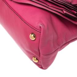 Valentino Fuchsia Leather Petale Rose Dome Satchel