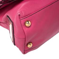 Valentino Fuchsia Leather Petale Rose Dome Satchel