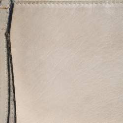 Pre Owned Valentino Off White Leather Wristlet Pouch