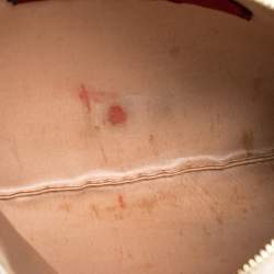 Pre Owned Valentino Off White Leather Wristlet Pouch