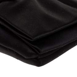 Pre Owned Valentino Black Satin Petale Rose Clutch