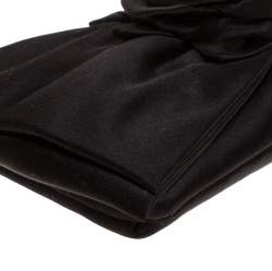 Pre Owned Valentino Black Satin Petale Rose Clutch