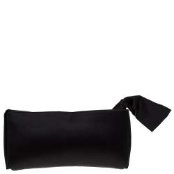 Pre Owned Valentino Black Satin Petale Rose Clutch