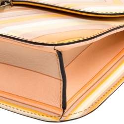 Pre Owned Valentino Multicolor Native Print Couture 1975 Leather Medium Glam Lock Shoulder Bag