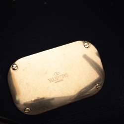 Pre Owned Valentino Brown Leather and Feather Small VLogo Bucket Bag