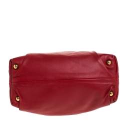Pre Owned Valentino Red Leather Rose Detail Small Dome Satchel