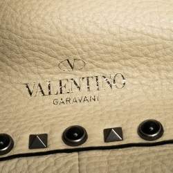 Pre Owned Valentino Black Leather Rockstud Reversible Tote