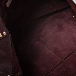Pre Owned Valentino Burgundy Leather Tribal Rockstud Tote