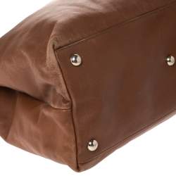 Pre Owned Valentino Brown Leather Chain Tote