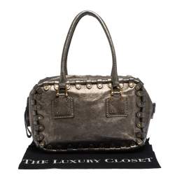 Valentino Metallic Leather Studded Satchel