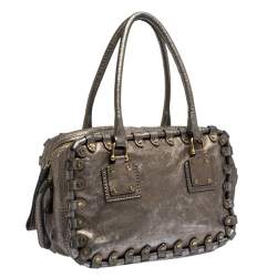 Valentino Metallic Leather Studded Satchel