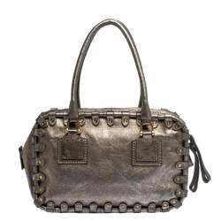 Valentino Metallic Leather Studded Satchel