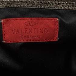Valentino Metallic Leather Studded Satchel