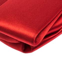 Pre Owned Valentino Red Satin Bow Clutch