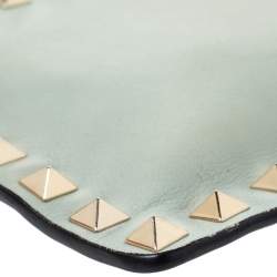 Pre Owned Valentino Lime Green Leather Rockstud Wallet