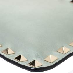 Pre Owned Valentino Lime Green Leather Rockstud Wallet