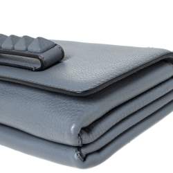 Pre Owned Valentino Grey Leather Va Va Voom Chain Shoulder Bag