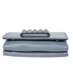 Pre Owned Valentino Grey Leather Va Va Voom Chain Shoulder Bag