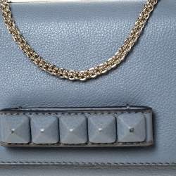 Pre Owned Valentino Grey Leather Va Va Voom Chain Shoulder Bag