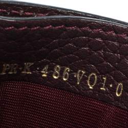 Pre Owned Valentino Dark Burgundy Leather Rockstud Slim Card Holder