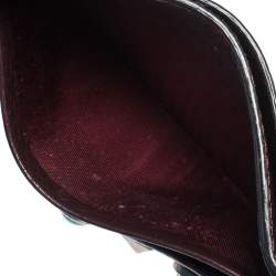 Pre Owned Valentino Dark Burgundy Leather Rockstud Slim Card Holder