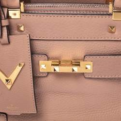 Pre Owned Valentino Beige Leather Mini My Rockstud Tote
