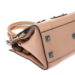 Pre Owned Valentino Beige Leather Mini My Rockstud Tote