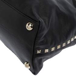 Pre Owned Valentino Black Leather Rockstud Satchel