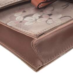 Pre Owned Valentino Multicolor Floral Print Fabric Studded Bow Wristlet Clutch