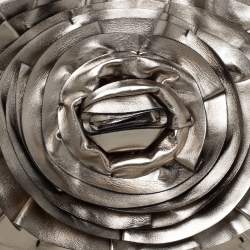 Pre Owned Valentino Metallic Gold Leather Petale Rose Tote