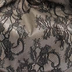 Pre Owned Valentino Black/Beige Lace Large Nuage Bow Hobo