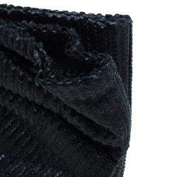 Pre Owned Valentino Black Pleated Oversized Bow Clutch Bag