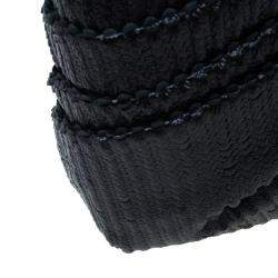 Pre Owned Valentino Black Pleated Oversized Bow Clutch Bag