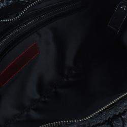 Pre Owned Valentino Black Pleated Oversized Bow Clutch Bag