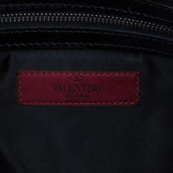 Pre Owned Valentino Black Pleated Oversized Bow Clutch Bag